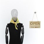 Fashion, accesorii si bijuterii - Copii - Accesorii copii - Esarfe si fulare copii - Set 6 bandane pentru copii, ButicCochet,  50x50 cm, din bumbac, model cu fundite, Multicolor - SETB202 - Infinity.ro
