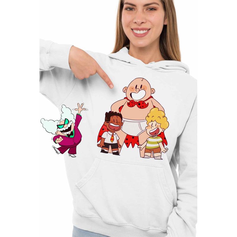Fashion, accesorii si bijuterii - Femei - Imbracaminte femei - Hanorace femei - Hanorac Femei Captain Underpants Aventurile Capitanului Chilot George Harold, alb, marime 2XL - Infinity.ro