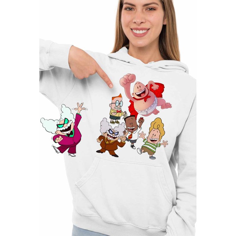 Fashion, accesorii si bijuterii - Femei - Imbracaminte femei - Hanorace femei - Hanorac Femei Captain Underpants All Gang Epic Tales Aventurile Capitanului Chilot, alb, marime 2XL - Infinity.ro