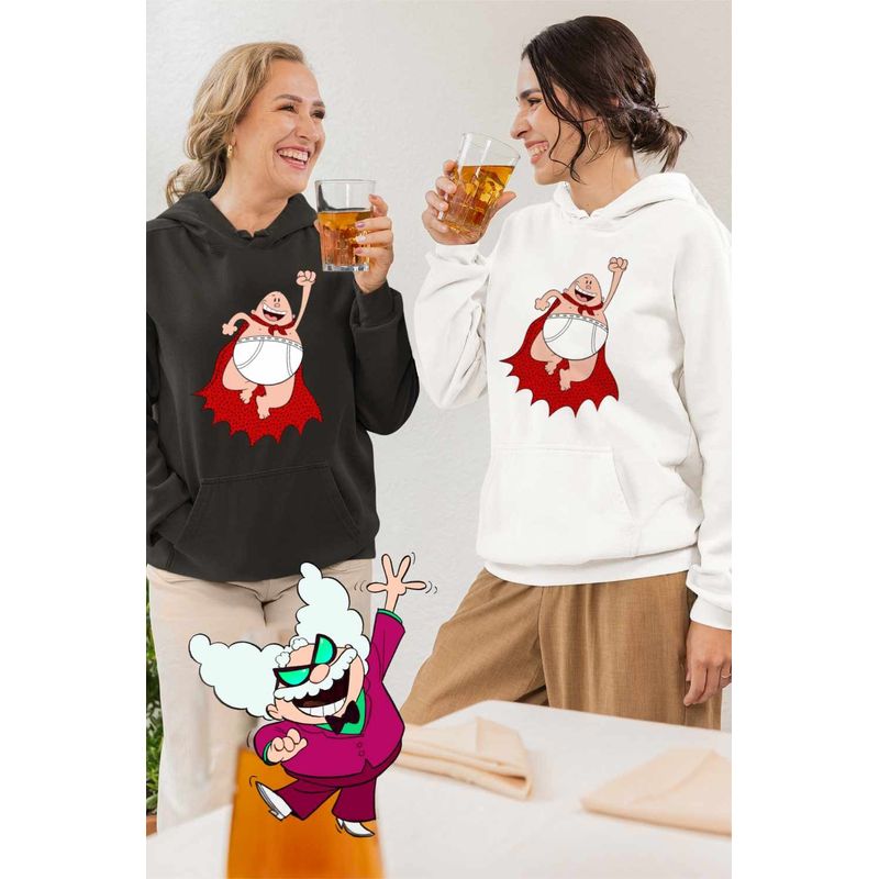 Fashion, accesorii si bijuterii - Femei - Imbracaminte femei - Hanorace femei - Hanorac Femei Captain Underpants Capitanul Chilot Dav Pilkey, alb, marime 2XL - Infinity.ro