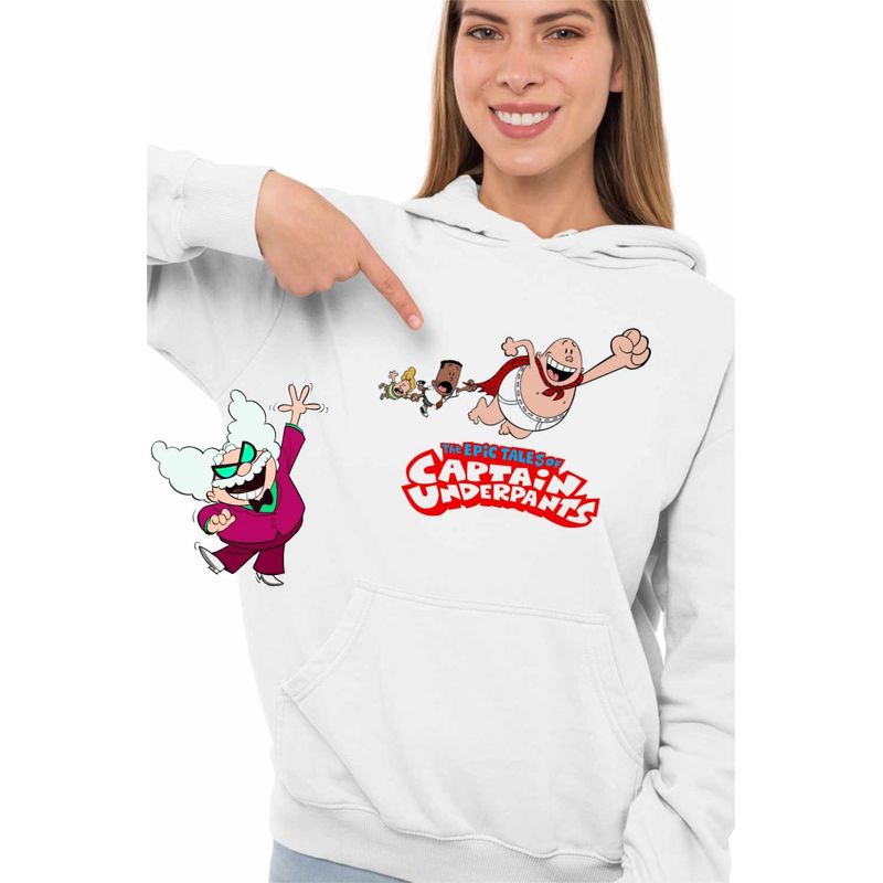 Fashion, accesorii si bijuterii - Femei - Imbracaminte femei - Hanorace femei - Hanorac Femei Captain Underpants Epic Tales Capitanul Chilot Zboara George Harold, alb, marime 2XL - Infinity.ro