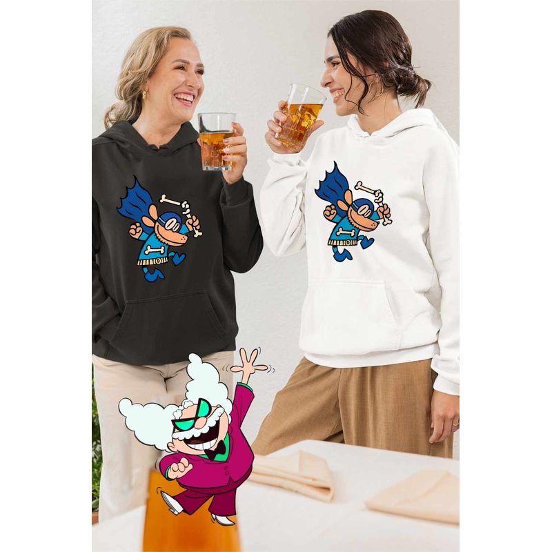 Fashion, accesorii si bijuterii - Femei - Imbracaminte femei - Hanorace femei - Hanorac Femei Captain Underpants Dog Man Cat Kid Capitanul Chilot Ninja, alb, marime 2XL - Infinity.ro
