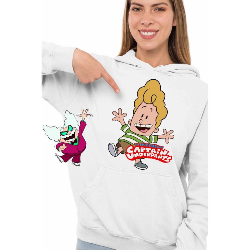 Fashion, accesorii si bijuterii - Femei - Imbracaminte femei - Hanorace femei - Hanorac Femei Captain Underpants Harold Hutchins Aventurile Capitanului Chilot, alb, marime 2XL - Infinity.ro