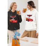 Fashion, accesorii si bijuterii - Femei - Imbracaminte femei - Hanorace femei - Hanorac Femei Cars Curse Masini Fulger, alb, marime 2XL - Infinity.ro