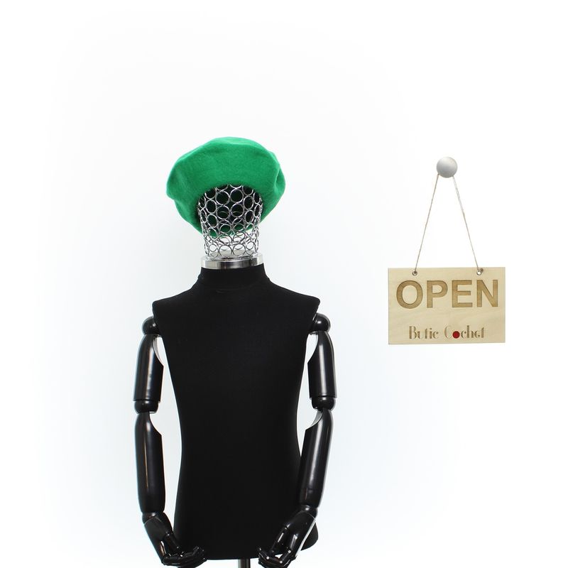 Fashion, accesorii si bijuterii - Copii - Accesorii copii - Caciuli si palarii copii - Bereta de copii, din 90% lana 10% nailon, ButicCochet, one size, Verde - BSC657 - Infinity.ro