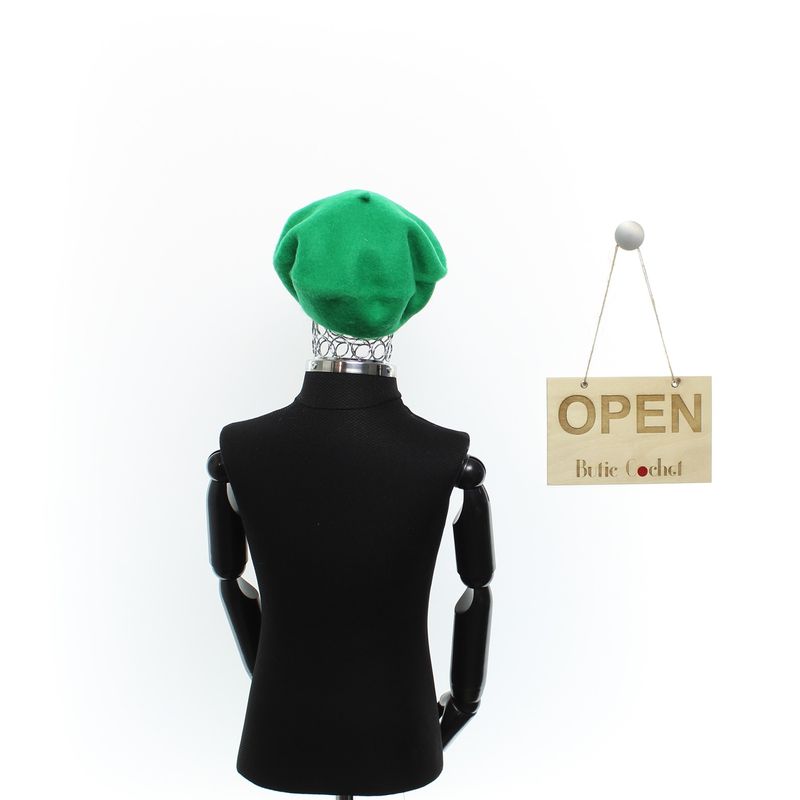 Fashion, accesorii si bijuterii - Copii - Accesorii copii - Caciuli si palarii copii - Bereta de copii, din 90% lana 10% nailon, ButicCochet, one size, Verde - BSC657 - Infinity.ro