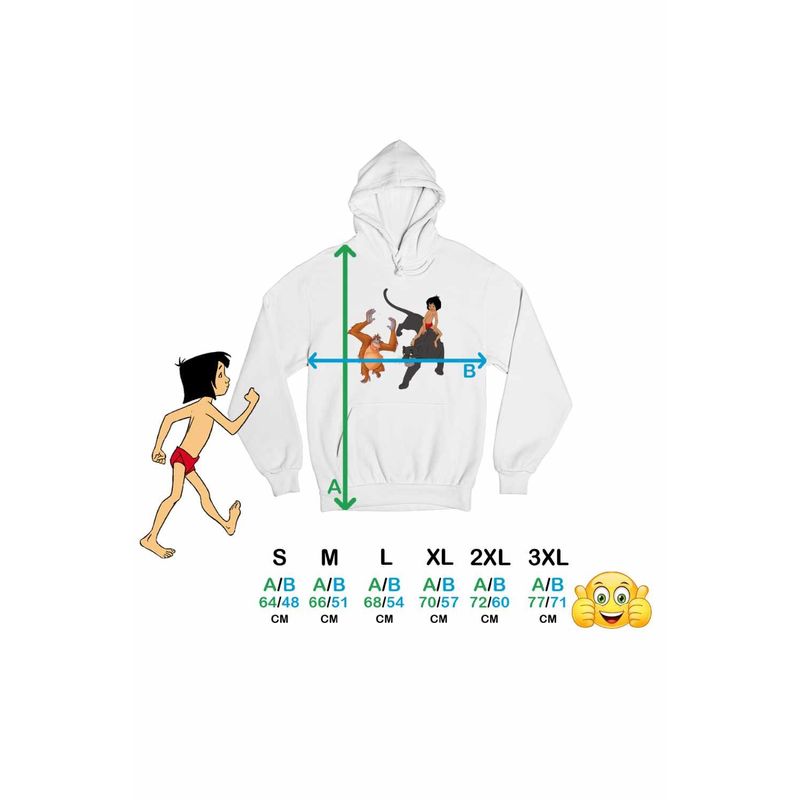 Fashion, accesorii si bijuterii - Femei - Imbracaminte femei - Hanorace femei - Hanorac Femei Cartea Junglei Bagheera Mowgli King Louie, alb, marime 2XL - Infinity.ro