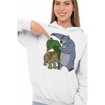 Fashion, accesorii si bijuterii - Femei - Imbracaminte femei - Hanorace femei - Hanorac Femei Cartea Junglei Baloo Junior, alb, marime 2XL - Infinity.ro