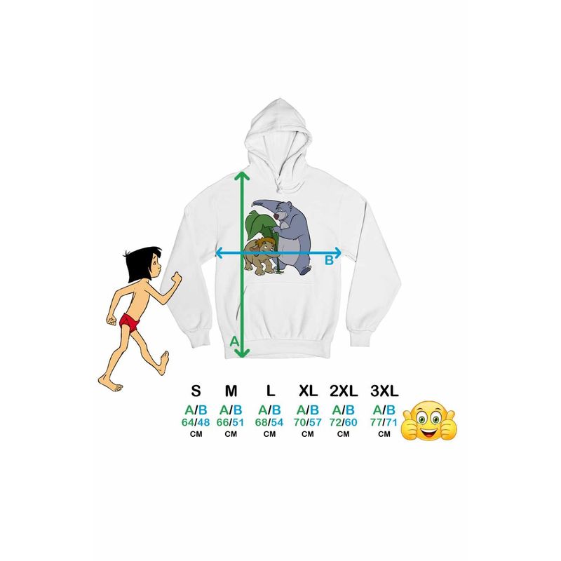 Fashion, accesorii si bijuterii - Femei - Imbracaminte femei - Hanorace femei - Hanorac Femei Cartea Junglei Baloo Junior, alb, marime 2XL - Infinity.ro