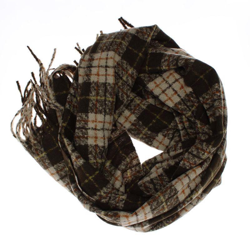 Fashion, accesorii si bijuterii - Femei - Accesorii femei - Esarfe si fulare femei - Esarfa dama, casmir, 60x180 cm, Buticcochet, model cu carouri mici, Maro - ES2500 - Infinity.ro