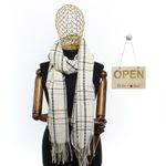 Fashion, accesorii si bijuterii - Femei - Accesorii femei - Esarfe si fulare femei - Esarfa dama, casmir, 60x180 cm, Buticcochet, model liniar, Alb - ES2485 - Infinity.ro
