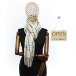 Fashion, accesorii si bijuterii - Femei - Accesorii femei - Esarfe si fulare femei - Esarfa dama, casmir, 60x180 cm, Buticcochet, model liniar, Alb - ES2485 - Infinity.ro