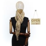 Fashion, accesorii si bijuterii - Femei - Accesorii femei - Esarfe si fulare femei - Esarfa dama, casmir, 60x180 cm, Buticcochet, model liniar, Bej - ES2490 - Infinity.ro
