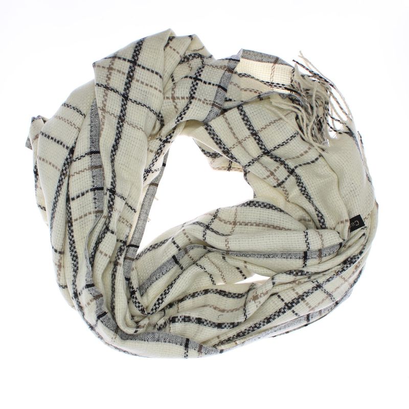 Fashion, accesorii si bijuterii - Femei - Accesorii femei - Esarfe si fulare femei - Esarfa dama, casmir, 60x180 cm, Buticcochet, model liniar, Alb - ES2485 - Infinity.ro