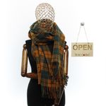 Fashion, accesorii si bijuterii - Femei - Accesorii femei - Esarfe si fulare femei - Esarfa dama, casmir, 60x180 cm, Buticcochet, model cu carouri mici, Caramiziu - ES2499 - Infinity.ro