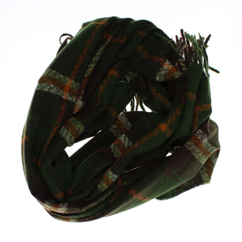 Fashion, accesorii si bijuterii - Femei - Accesorii femei - Esarfe si fulare femei - Esarfa dama, casmir, 60x180 cm, Buticcochet, imprimeu cu patratele, Verde - ES2505 - Infinity.ro