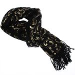 Fashion, accesorii si bijuterii - Femei - Accesorii femei - Esarfe si fulare femei - Esarfa dama, casmir, 70x180 cm, Buticcochet, imprimeu stilizat, Negru - ES2512 - Infinity.ro