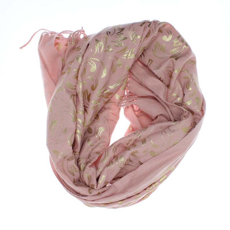 Fashion, accesorii si bijuterii - Femei - Accesorii femei - Esarfe si fulare femei - Esarfa dama, casmir, 70x180 cm, Buticcochet, imprimeu stilizat, Roz - ES2513 - Infinity.ro