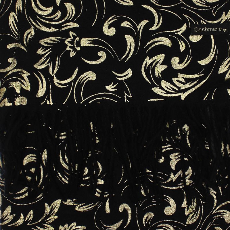 Fashion, accesorii si bijuterii - Femei - Accesorii femei - Esarfe si fulare femei - Esarfa dama, casmir, 70x180 cm, Buticcochet, imprimeu stilizat, Negru - ES2512 - Infinity.ro