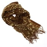 Fashion, accesorii si bijuterii - Femei - Accesorii femei - Esarfe si fulare femei - Esarfa dama, casmir, 70x180 cm, Buticcochet, imprimeu stilizat, Maro - ES2520 - Infinity.ro