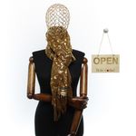Fashion, accesorii si bijuterii - Femei - Accesorii femei - Esarfe si fulare femei - Esarfa dama, casmir, 70x180 cm, Buticcochet, imprimeu stilizat, Maro - ES2520 - Infinity.ro