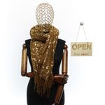 Fashion, accesorii si bijuterii - Femei - Accesorii femei - Esarfe si fulare femei - Esarfa dama, casmir, 70x180 cm, Buticcochet, imprimeu stilizat, Maro - ES2520 - Infinity.ro