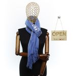 Fashion, accesorii si bijuterii - Femei - Accesorii femei - Esarfe si fulare femei - Esarfa dama, casmir, 70x180 cm, Buticcochet, imprimeu stilizat, Albastru - ES2516 - Infinity.ro