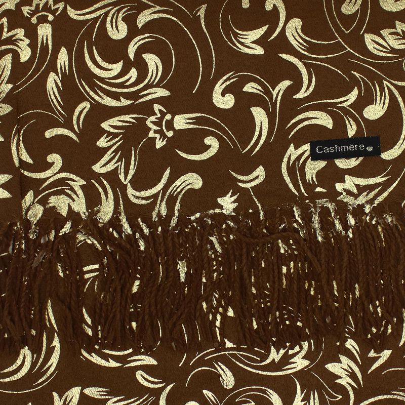 Fashion, accesorii si bijuterii - Femei - Accesorii femei - Esarfe si fulare femei - Esarfa dama, casmir, 70x180 cm, Buticcochet, imprimeu stilizat, Maro - ES2520 - Infinity.ro