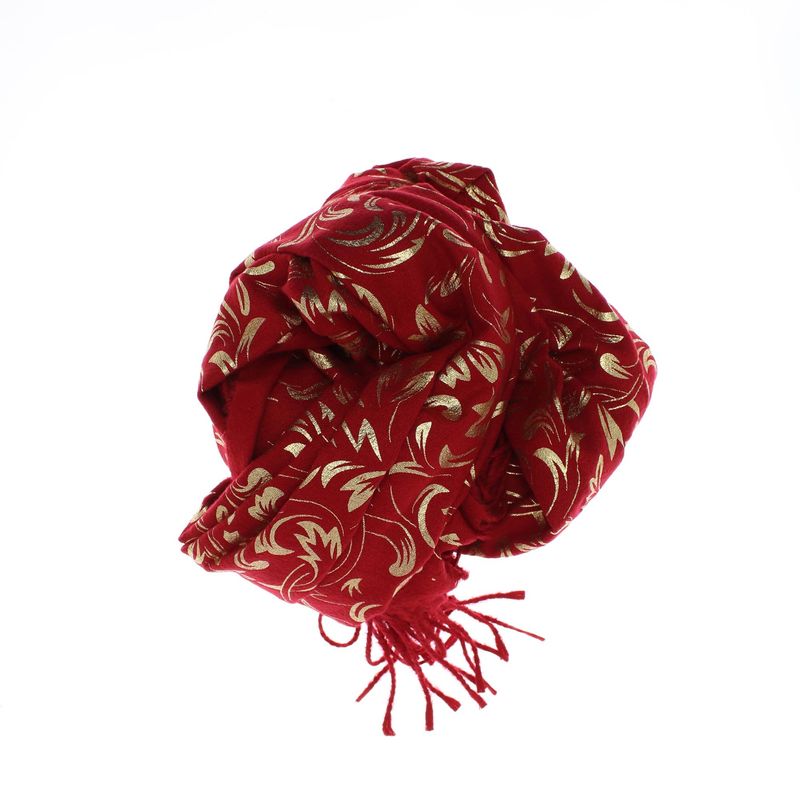 Fashion, accesorii si bijuterii - Femei - Accesorii femei - Esarfe si fulare femei - Esarfa dama, casmir, 70x180 cm, Buticcochet, imprimeu stilizat, Visiniu - ES2517 - Infinity.ro
