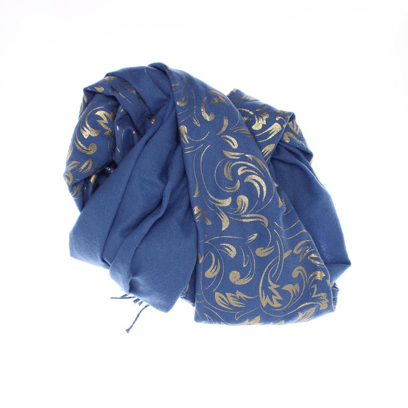 Fashion, accesorii si bijuterii - Femei - Accesorii femei - Esarfe si fulare femei - Esarfa dama, casmir, 70x180 cm, Buticcochet, imprimeu stilizat, Albastru - ES2516 - Infinity.ro