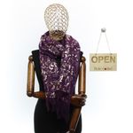Fashion, accesorii si bijuterii - Femei - Accesorii femei - Esarfe si fulare femei - Esarfa dama, casmir, 70x180 cm, Buticcochet, imprimeu stilizat, Mov - ES2514 - Infinity.ro