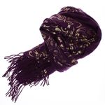 Fashion, accesorii si bijuterii - Femei - Accesorii femei - Esarfe si fulare femei - Esarfa dama, casmir, 70x180 cm, Buticcochet, imprimeu stilizat, Mov - ES2514 - Infinity.ro