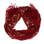 Fashion, accesorii si bijuterii - Femei - Accesorii femei - Esarfe si fulare femei - Esarfa dama, casmir, 70x180 cm, Buticcochet, imprimeu stilizat, Visiniu - ES2517 - Infinity.ro