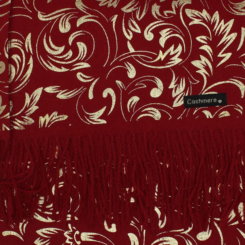 Fashion, accesorii si bijuterii - Femei - Accesorii femei - Esarfe si fulare femei - Esarfa dama, casmir, 70x180 cm, Buticcochet, imprimeu stilizat, Visiniu - ES2517 - Infinity.ro