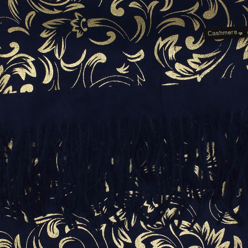 Fashion, accesorii si bijuterii - Femei - Accesorii femei - Esarfe si fulare femei - Esarfa dama, casmir, 70x180 cm, Buticcochet, imprimeu stilizat, Bleumarin - ES2518 - Infinity.ro