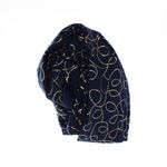 Fashion, accesorii si bijuterii - Femei - Accesorii femei - Esarfe si fulare femei - Esarfa dama, casmir, 70x180 cm, Buticcochet, imprimeu liniar auriu, Bleumarin - ES2522 - Infinity.ro