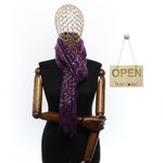 Fashion, accesorii si bijuterii - Femei - Accesorii femei - Esarfe si fulare femei - Esarfa dama, casmir, 70x180 cm, Buticcochet, imprimeu liniar auriu, Mov - ES2524 - Infinity.ro