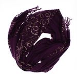 Fashion, accesorii si bijuterii - Femei - Accesorii femei - Esarfe si fulare femei - Esarfa dama, casmir, 70x180 cm, Buticcochet, imprimeu liniar auriu, Mov - ES2524 - Infinity.ro