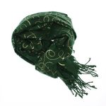 Fashion, accesorii si bijuterii - Femei - Accesorii femei - Esarfe si fulare femei - Esarfa dama, casmir, 70x180 cm, Buticcochet, imprimeu liniar auriu, Verde - ES2525 - Infinity.ro