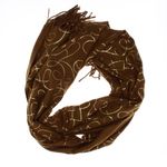 Fashion, accesorii si bijuterii - Femei - Accesorii femei - Esarfe si fulare femei - Esarfa dama, casmir, 70x180 cm, Buticcochet, imprimeu liniar auriu, Maro - ES2521 - Infinity.ro