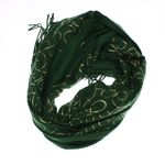 Fashion, accesorii si bijuterii - Femei - Accesorii femei - Esarfe si fulare femei - Esarfa dama, casmir, 70x180 cm, Buticcochet, imprimeu liniar auriu, Verde - ES2525 - Infinity.ro