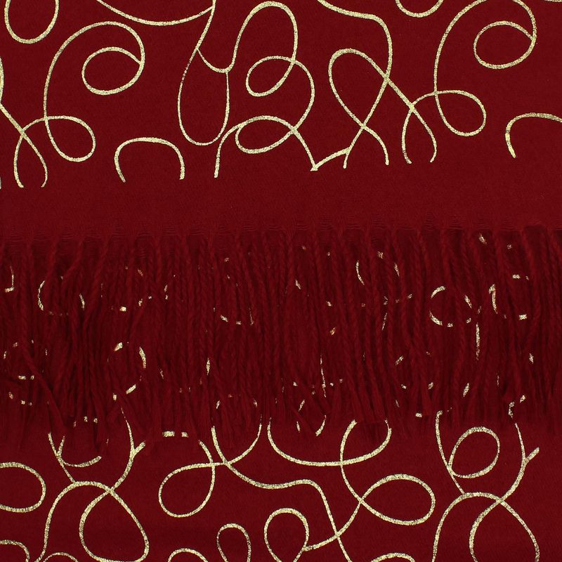 Fashion, accesorii si bijuterii - Femei - Accesorii femei - Esarfe si fulare femei - Esarfa dama, casmir, 70x180 cm, Buticcochet, imprimeu liniar auriu, Visiniu - ES2531 - Infinity.ro