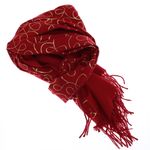 Fashion, accesorii si bijuterii - Femei - Accesorii femei - Esarfe si fulare femei - Esarfa dama, casmir, 70x180 cm, Buticcochet, imprimeu liniar auriu, Visiniu - ES2531 - Infinity.ro