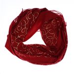 Fashion, accesorii si bijuterii - Femei - Accesorii femei - Esarfe si fulare femei - Esarfa dama, casmir, 70x180 cm, Buticcochet, imprimeu liniar auriu, Visiniu - ES2531 - Infinity.ro