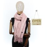 Fashion, accesorii si bijuterii - Femei - Accesorii femei - Esarfe si fulare femei - Esarfa dama, casmir, 70x180 cm, Buticcochet, imprimeu liniar auriu, Roz - ES2532 - Infinity.ro