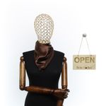 Fashion, accesorii si bijuterii - Femei - Accesorii femei - Esarfe si fulare femei - Esarfa de dama, Buticcochet, dimensiune 60x60 cm, Maro - ES2659 - Infinity.ro