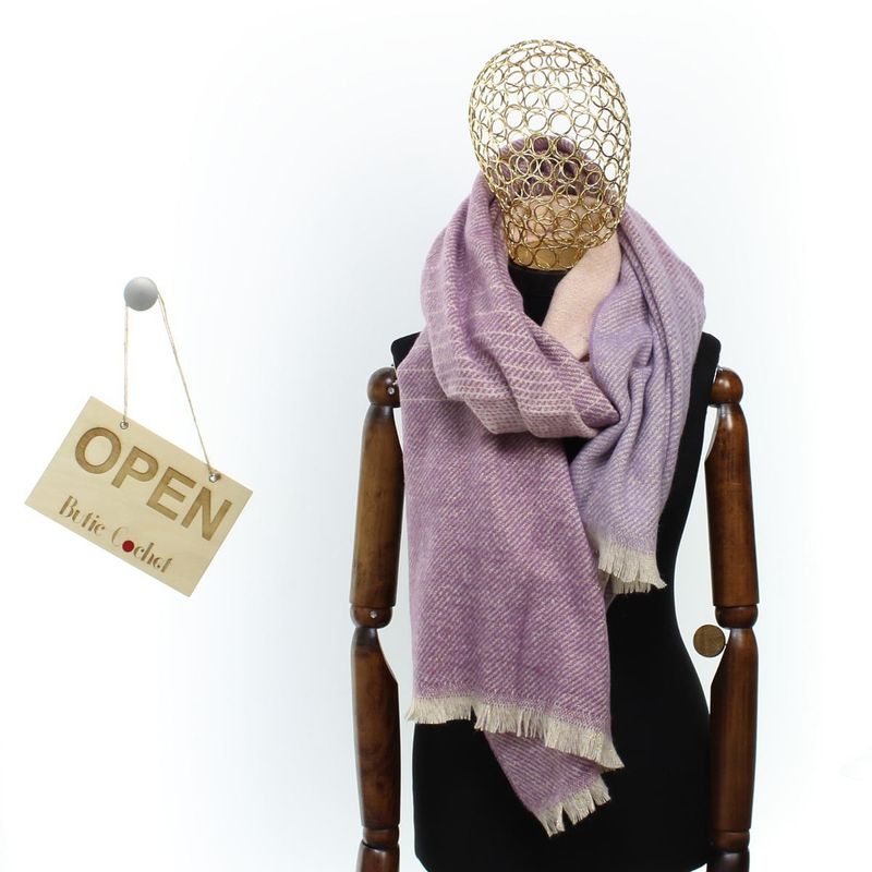 Fashion, accesorii si bijuterii - Femei - Accesorii femei - Esarfe si fulare femei - Esarfa de dama, Buticcochet, casmir, 190 x 65 cm, Mov - ES2689 - Infinity.ro