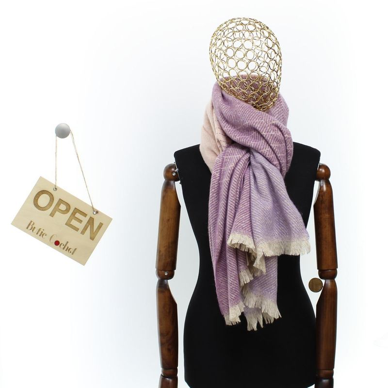 Fashion, accesorii si bijuterii - Femei - Accesorii femei - Esarfe si fulare femei - Esarfa de dama, Buticcochet, casmir, 190 x 65 cm, Mov - ES2689 - Infinity.ro