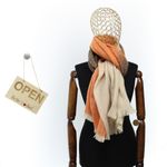 Fashion, accesorii si bijuterii - Femei - Accesorii femei - Esarfe si fulare femei - Esarfa de dama, Buticcochet, casmir, 190 x 65 cm, Portocaliu - ES2690 - Infinity.ro