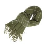 Fashion, accesorii si bijuterii - Femei - Accesorii femei - Esarfe si fulare femei - Esarfa de dama, Buticcochet, casmir, 190 x 65 cm, Kaki - ES2701 - Infinity.ro